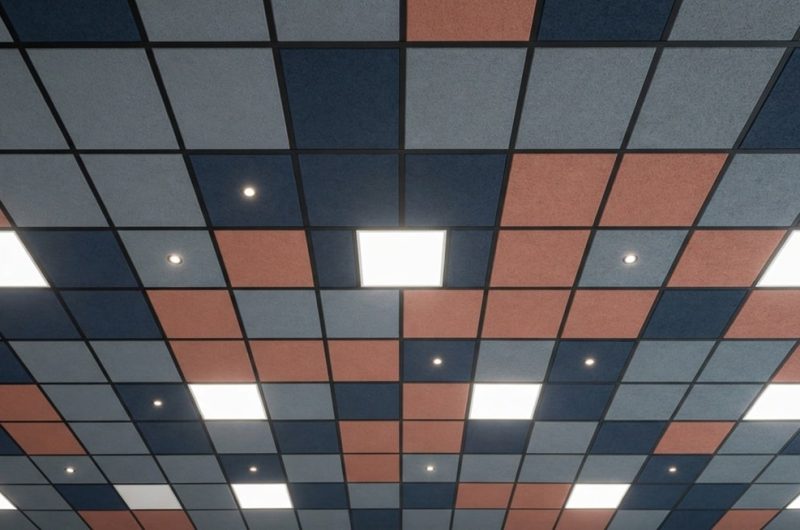 Pose de faux plafond modulaire en dalles de couleur décoratives à Toulon